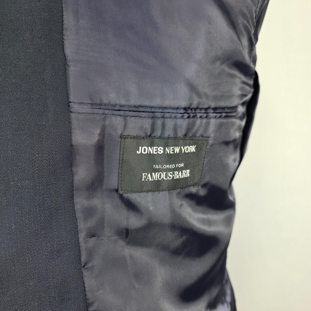 Jones New York Men's Sport Coat Blazer Three Button Navy Wool Blend Blend Sz 44L - Picture 14 of 15